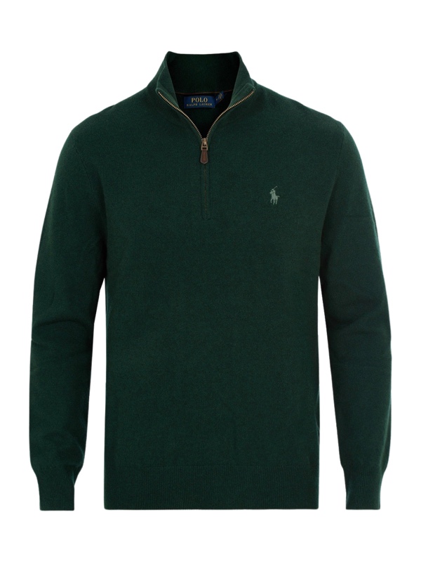 Polo Ralph Lauren Merino Wool Quarter Zip Jumper - Green Polo Ralph ...